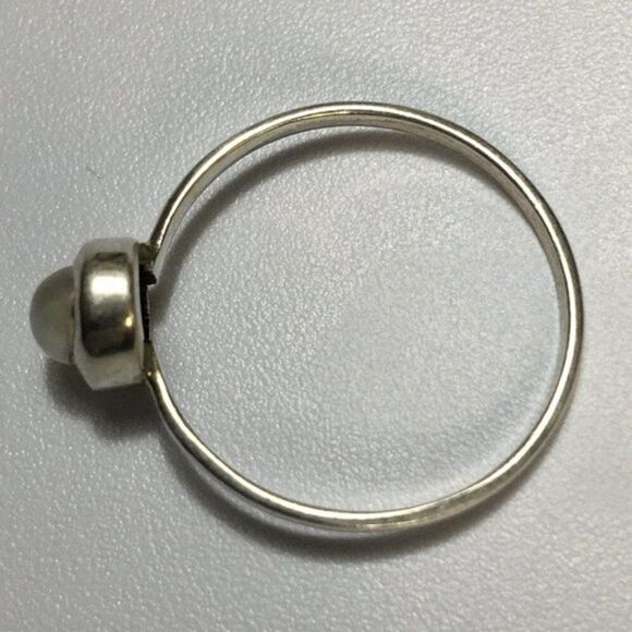 Sterling Silver Ring Size 7.5 Cat's Eye Moonstone Feldspar Cabochon Stone - Picture 9 of 13